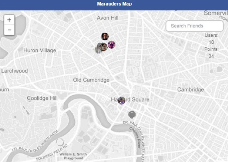 Cách xác định vị trí của người khác qua messenger qua app Marauder’s Map