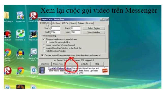 Xem lại cuộc gọi video trên messenger bằng phần mềm hybercam